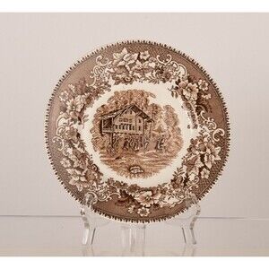 Vintage Enoch Wedgwood  Brown Avon Cottage Rim Soup Set of 3